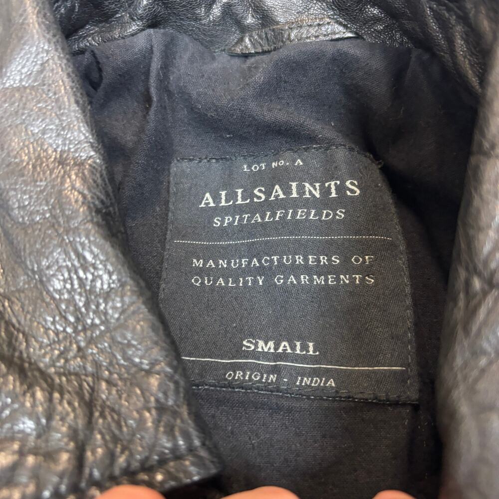 Allsaints Spitalfields Leather Section Shirt Jack… - image 4